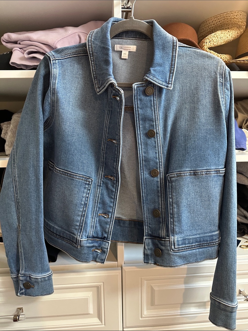 LC Lauren Conrad Classic Women's Denim Jacket - Light Blue XS